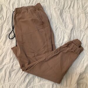 Dusty Rose / Tan Canvas Joggers